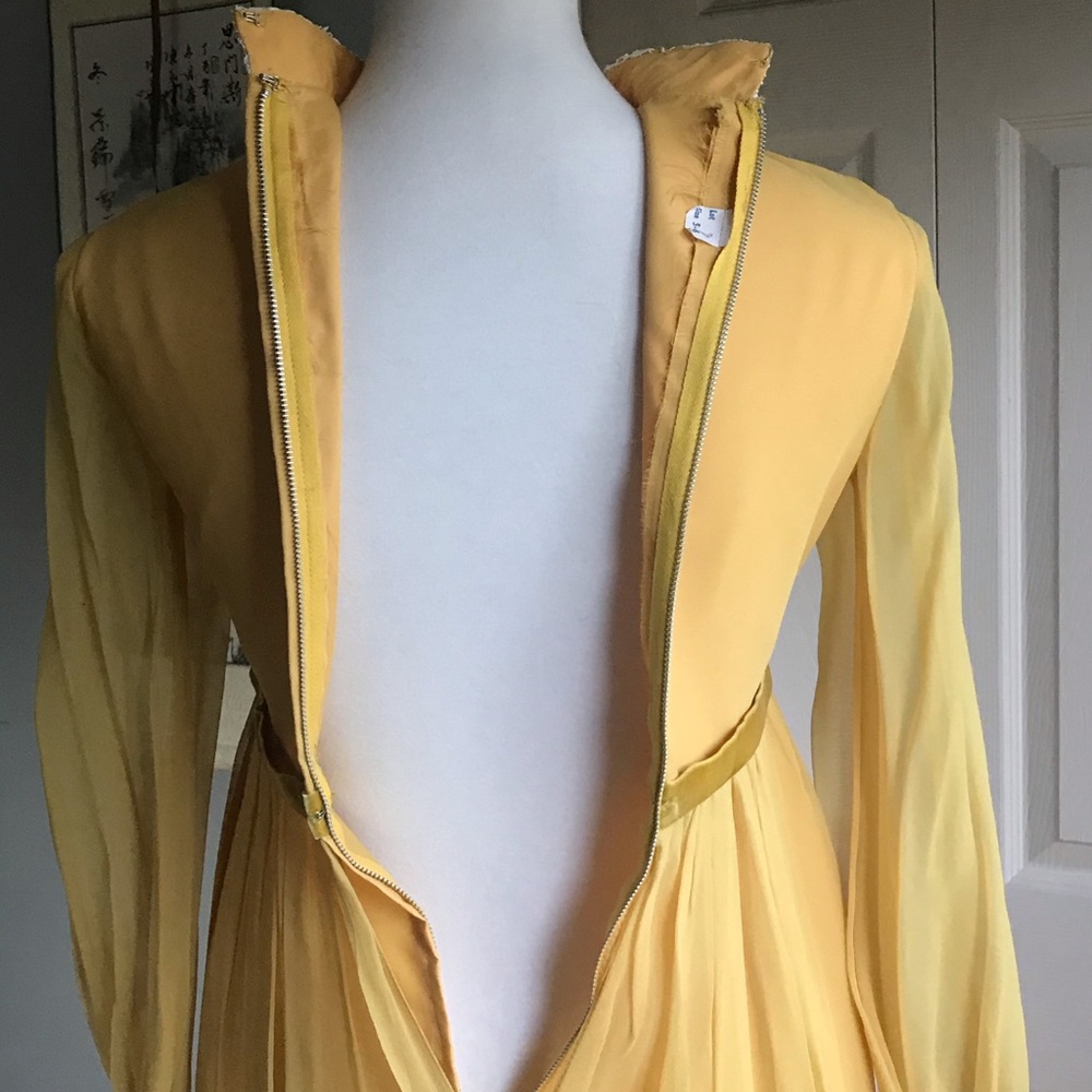 SOLD Vintage yellow organza hippie boho dress - Picture 5 of 8